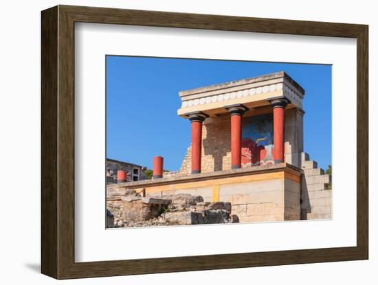 Palace of Minos, restored north entrance, ancient city of Knossos, Iraklion, Crete, Greek Islands-Markus Lange-Framed Photographic Print