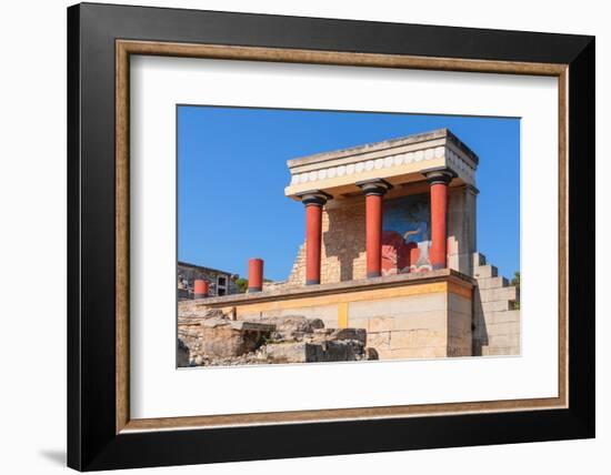 Palace of Minos, restored north entrance, ancient city of Knossos, Iraklion, Crete, Greek Islands-Markus Lange-Framed Photographic Print