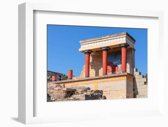 Palace of Minos, restored north entrance, ancient city of Knossos, Iraklion, Crete, Greek Islands-Markus Lange-Framed Photographic Print