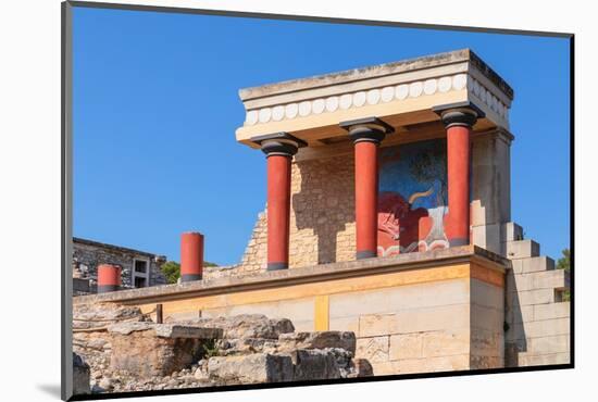 Palace of Minos, restored north entrance, ancient city of Knossos, Iraklion, Crete, Greek Islands-Markus Lange-Mounted Photographic Print