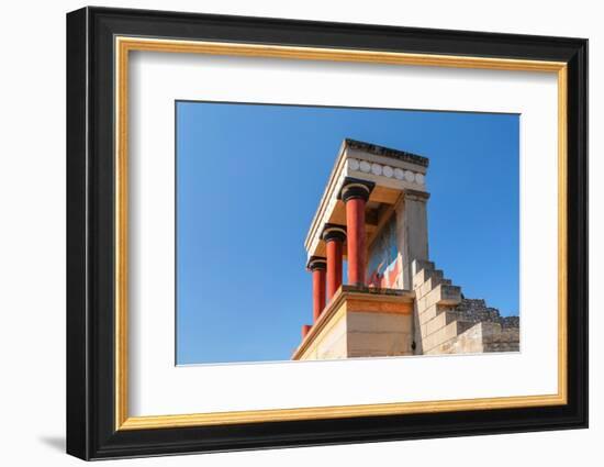 Palace of Minos, restored north entrance, ancient city of Knossos, Iraklion, Crete, Greek Islands-Markus Lange-Framed Photographic Print