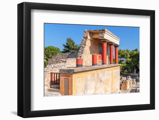 Palace of Minos, restored north entrance, ancient city of Knossos, Iraklion, Crete, Greek Islands-Markus Lange-Framed Photographic Print