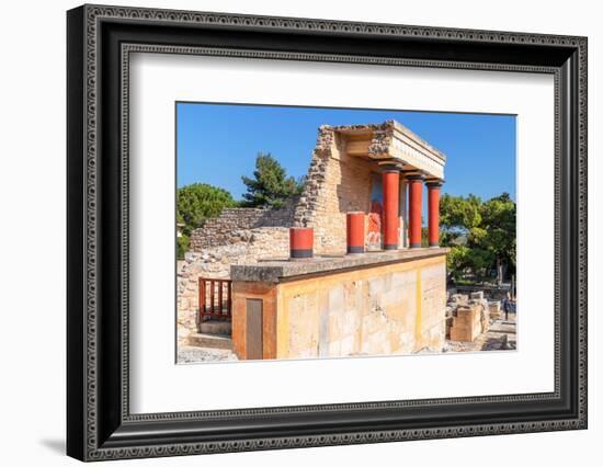 Palace of Minos, restored north entrance, ancient city of Knossos, Iraklion, Crete, Greek Islands-Markus Lange-Framed Photographic Print