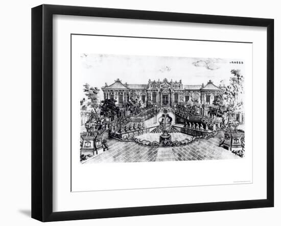 Palace of the Calm of the Sea and the Water Clock, Garden of Yuan Ming Yuan, Peking, 1783-86-Giuseppe Castiglione-Framed Giclee Print