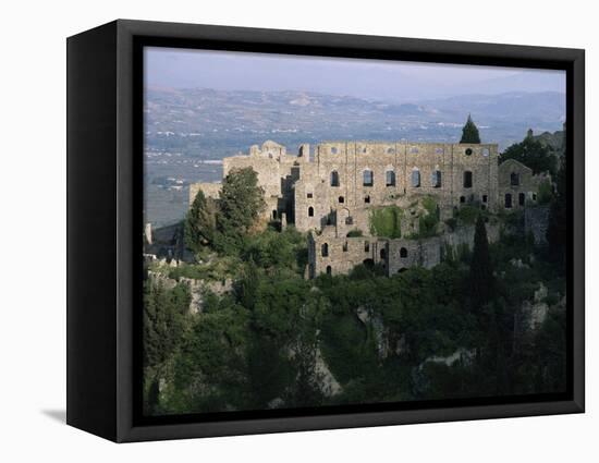 Palace of the Despots and the Plain of Sparta Below, Mistra, Greece-Adrian Neville-Framed Premier Image Canvas