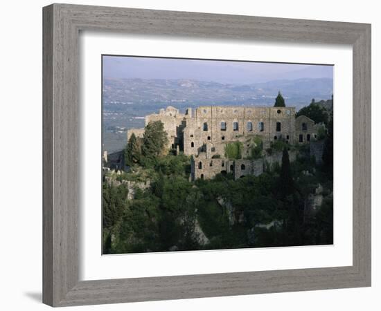 Palace of the Despots and the Plain of Sparta Below, Mistra, Greece-Adrian Neville-Framed Photographic Print