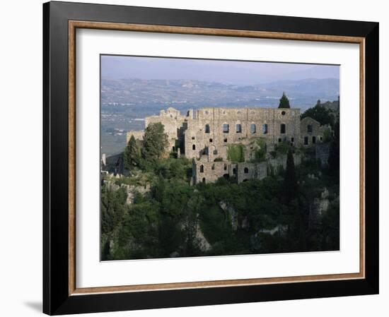 Palace of the Despots and the Plain of Sparta Below, Mistra, Greece-Adrian Neville-Framed Photographic Print