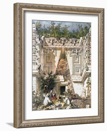 Palace of the Governors, Uxmal, Yucatan, Mexico, 1844-Frederick Catherwood-Framed Giclee Print