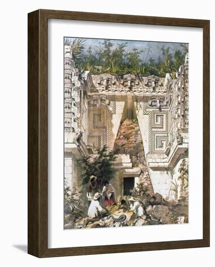 Palace of the Governors, Uxmal, Yucatan, Mexico, 1844-Frederick Catherwood-Framed Giclee Print