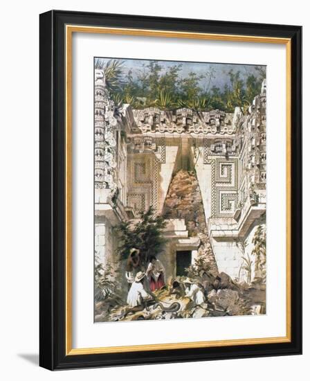 Palace of the Governors, Uxmal, Yucatan, Mexico, 1844-Frederick Catherwood-Framed Giclee Print