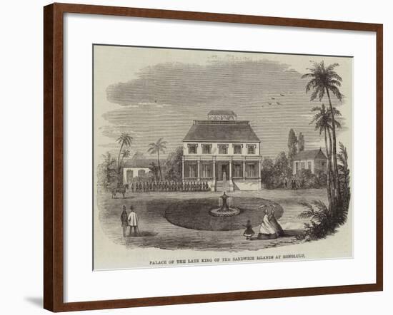 Palace of the Late King of the Sandwich Islands at Honolulu-null-Framed Giclee Print