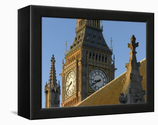 Palace of Westminster, Westminster, London. St Stephens Tower Detail-Richard Bryant-Framed Premier Image Canvas