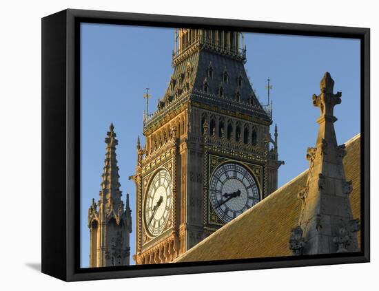 Palace of Westminster, Westminster, London. St Stephens Tower Detail-Richard Bryant-Framed Premier Image Canvas