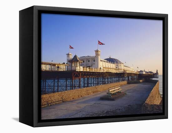 Palace Pier in Evening Light, Brighton, Sussex, England-Roy Rainford-Framed Premier Image Canvas