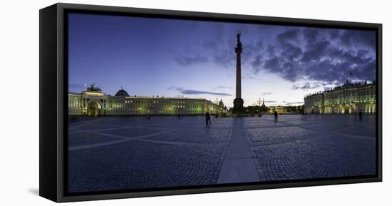 Palace Square, Alexander Column and the Hermitage, Winter Palace, St. Petersburg, Russia-Gavin Hellier-Framed Premier Image Canvas