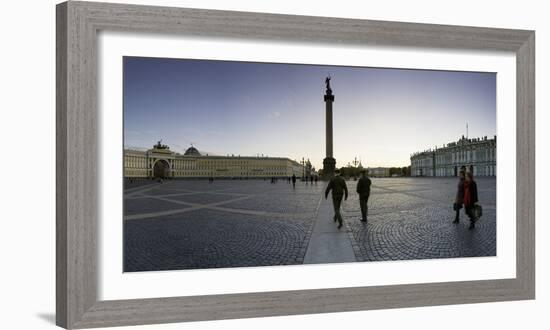 Palace Square, Alexander Column and the Hermitage, Winter Palace, St. Petersburg, Russia-Gavin Hellier-Framed Photographic Print