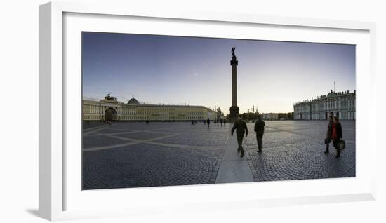 Palace Square, Alexander Column and the Hermitage, Winter Palace, St. Petersburg, Russia-Gavin Hellier-Framed Photographic Print