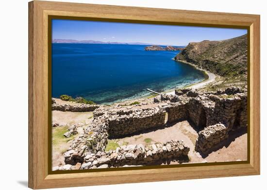 Palacio Del Inca at Chincana Ruins, Lake Titicaca, Bolivia-Matthew Williams-Ellis-Framed Premier Image Canvas