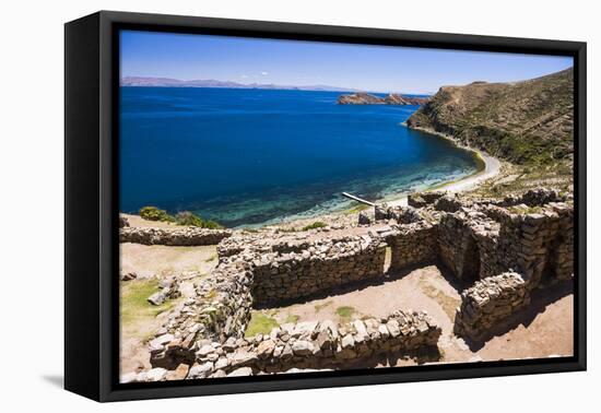 Palacio Del Inca at Chincana Ruins, Lake Titicaca, Bolivia-Matthew Williams-Ellis-Framed Premier Image Canvas