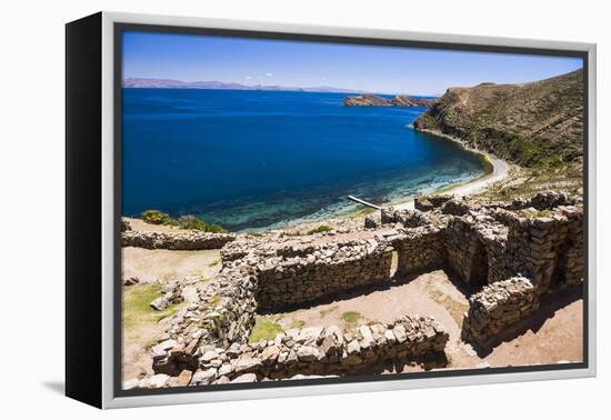 Palacio Del Inca at Chincana Ruins, Lake Titicaca, Bolivia-Matthew Williams-Ellis-Framed Premier Image Canvas