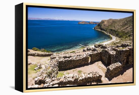 Palacio Del Inca at Chincana Ruins, Lake Titicaca, Bolivia-Matthew Williams-Ellis-Framed Premier Image Canvas