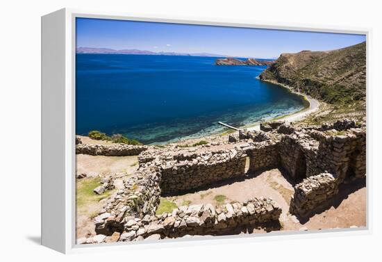 Palacio Del Inca at Chincana Ruins, Lake Titicaca, Bolivia-Matthew Williams-Ellis-Framed Premier Image Canvas