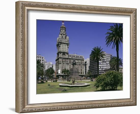 Palacio Salvo, Plaza Independenca, Montevideo, Uruguay, South America-Walter Rawlings-Framed Photographic Print