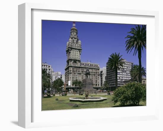 Palacio Salvo, Plaza Independenca, Montevideo, Uruguay, South America-Walter Rawlings-Framed Photographic Print