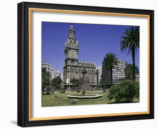 Palacio Salvo, Plaza Independenca, Montevideo, Uruguay, South America-Walter Rawlings-Framed Photographic Print