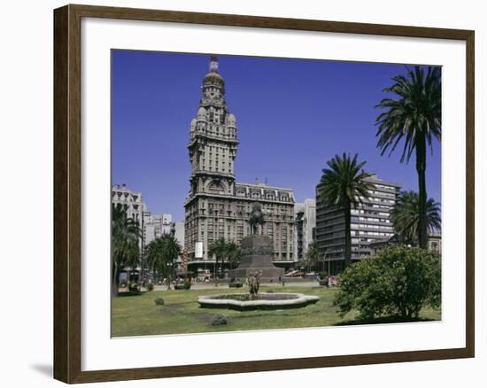 Palacio Salvo, Plaza Independenca, Montevideo, Uruguay, South America-Walter Rawlings-Framed Photographic Print