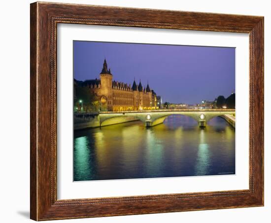 Palais De Justice and the River Seine in the Evening, Paris, France, Europe-Roy Rainford-Framed Photographic Print