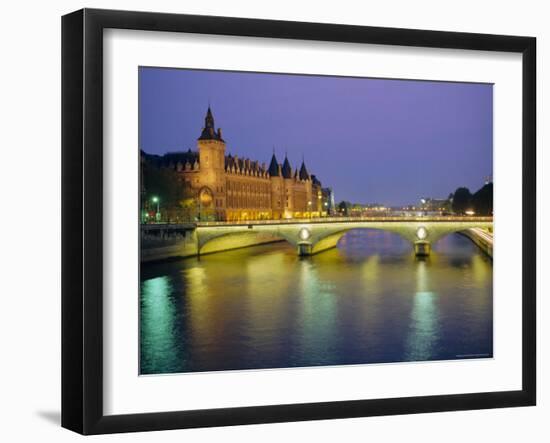 Palais De Justice and the River Seine in the Evening, Paris, France, Europe-Roy Rainford-Framed Photographic Print