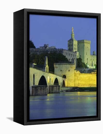 Palais Des Papes (Papal Palace) and River Rhone, Avignon, Vaucluse, Provence, France, Europe-John Miller-Framed Premier Image Canvas