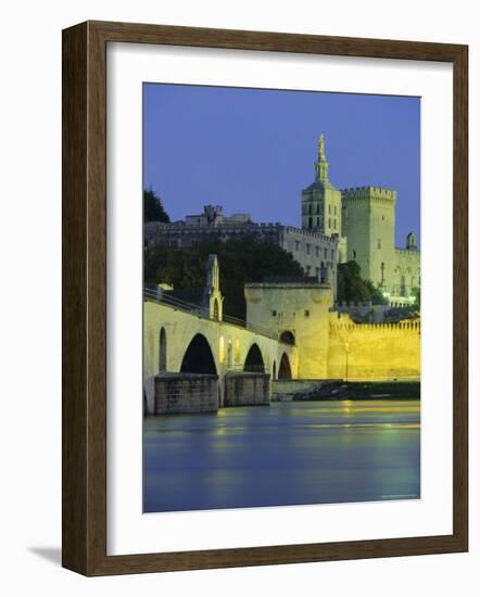 Palais Des Papes (Papal Palace) and River Rhone, Avignon, Vaucluse, Provence, France, Europe-John Miller-Framed Photographic Print