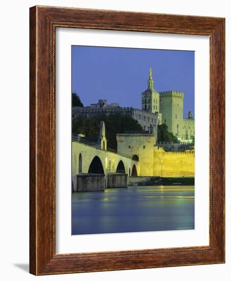 Palais Des Papes (Papal Palace) and River Rhone, Avignon, Vaucluse, Provence, France, Europe-John Miller-Framed Photographic Print