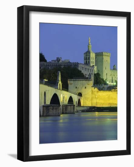 Palais Des Papes (Papal Palace) and River Rhone, Avignon, Vaucluse, Provence, France, Europe-John Miller-Framed Photographic Print