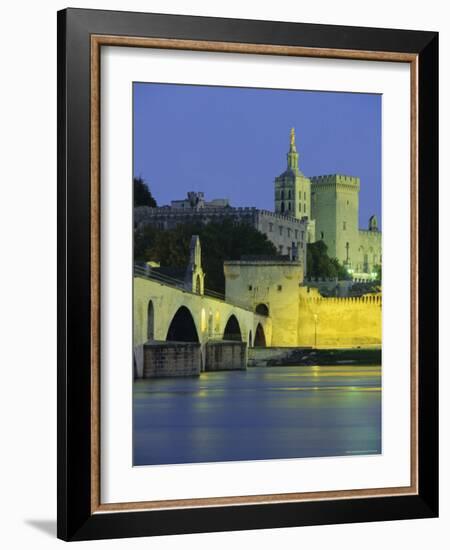 Palais Des Papes (Papal Palace) and River Rhone, Avignon, Vaucluse, Provence, France, Europe-John Miller-Framed Photographic Print