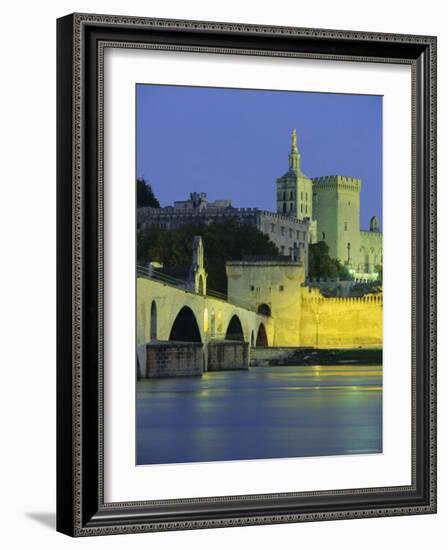 Palais Des Papes (Papal Palace) and River Rhone, Avignon, Vaucluse, Provence, France, Europe-John Miller-Framed Photographic Print