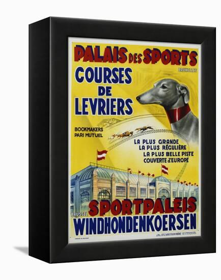 Palais Des Sports - Courses De Levriers - Sportspalais Windhondenkoersen Dog Racing Poster-null-Framed Premier Image Canvas