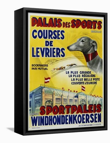 Palais Des Sports - Courses De Levriers - Sportspalais Windhondenkoersen Dog Racing Poster-null-Framed Premier Image Canvas