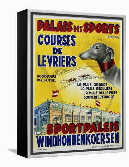 Palais Des Sports - Courses De Levriers - Sportspalais Windhondenkoersen Dog Racing Poster-null-Framed Premier Image Canvas