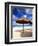 Palapa Umbrella on Cancun Beach, Mexico-George Oze-Framed Photographic Print