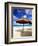 Palapa Umbrella on Cancun Beach, Mexico-George Oze-Framed Photographic Print