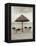 Palapa Umbrella on the Beach, Cancun, Mexico-Mark Gibson-Framed Premier Image Canvas