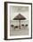 Palapa Umbrella on the Beach, Cancun, Mexico-Mark Gibson-Framed Photographic Print