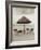 Palapa Umbrella on the Beach, Cancun, Mexico-Mark Gibson-Framed Photographic Print