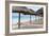 Palapas Lined up on the Beach, Cancun, Mexico-George Oze-Framed Photographic Print