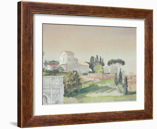 Palatine Hill from the Colosseum, 1927 (W/C on Paper)-Arthur Bowen Davies-Framed Giclee Print