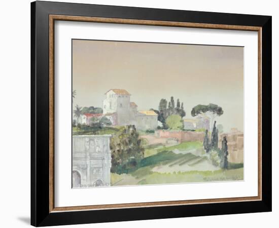 Palatine Hill from the Colosseum, 1927 (W/C on Paper)-Arthur Bowen Davies-Framed Giclee Print