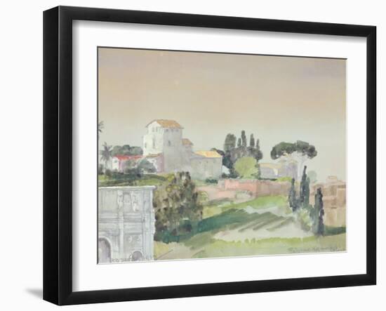 Palatine Hill from the Colosseum, 1927 (W/C on Paper)-Arthur Bowen Davies-Framed Giclee Print